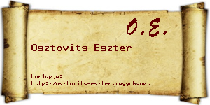Osztovits Eszter névjegykártya