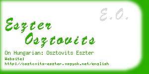eszter osztovits business card
